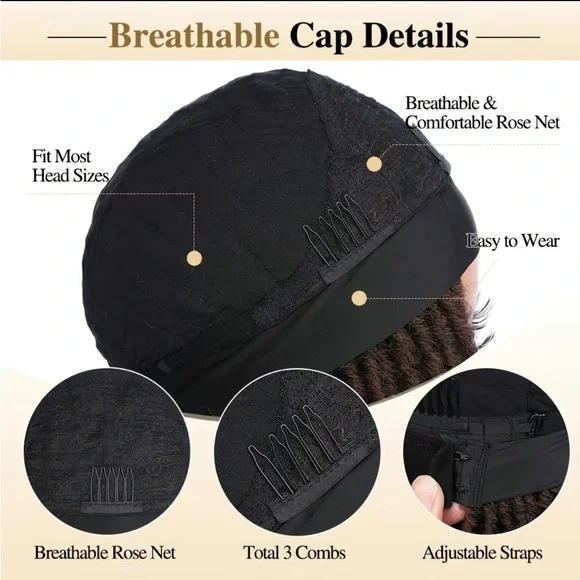 14 inch 1b/27 Brown Ombre Women's Hair Wig with headband